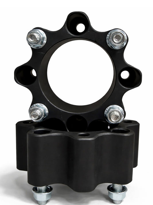 Distantiere ATV 50mm 4x110 CF Moto - Aluminiu Forjat Negru, Centrare 90.2, cu 8 Piulite M10x1.25 - Set 2 Bucati