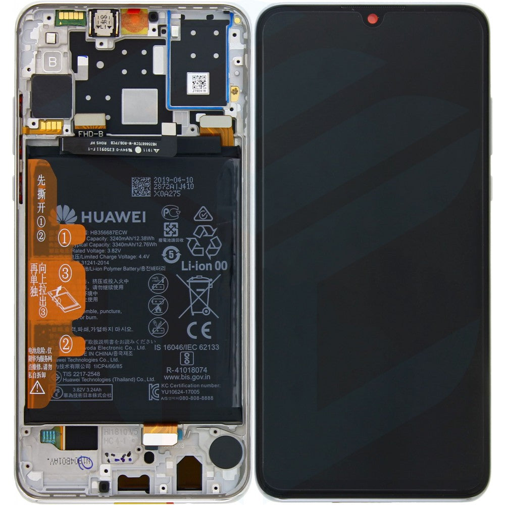 Ecran Display Huawei P30 Lite Service Pack + Acumulator, White, MAR-LX1   MAR-LX1A   MAR-L21