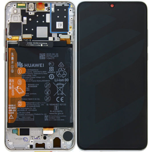 Ecran Display Huawei P30 Lite Service Pack + Acumulator, White, MAR-LX1   MAR-LX1A   MAR-L21
