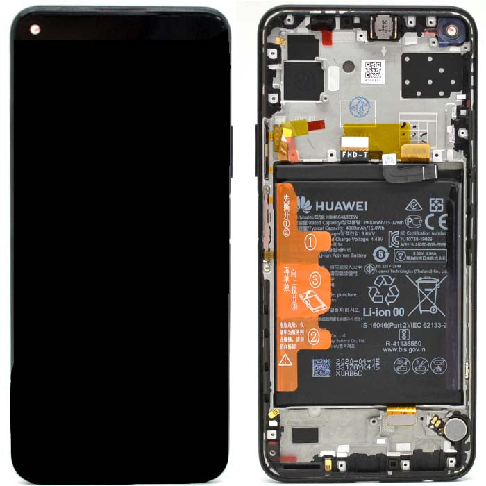Ecran Display Huawei P40 Lite 5g BLACK NEGRU CDY-NX9A cu Acumulator Original Service Pack