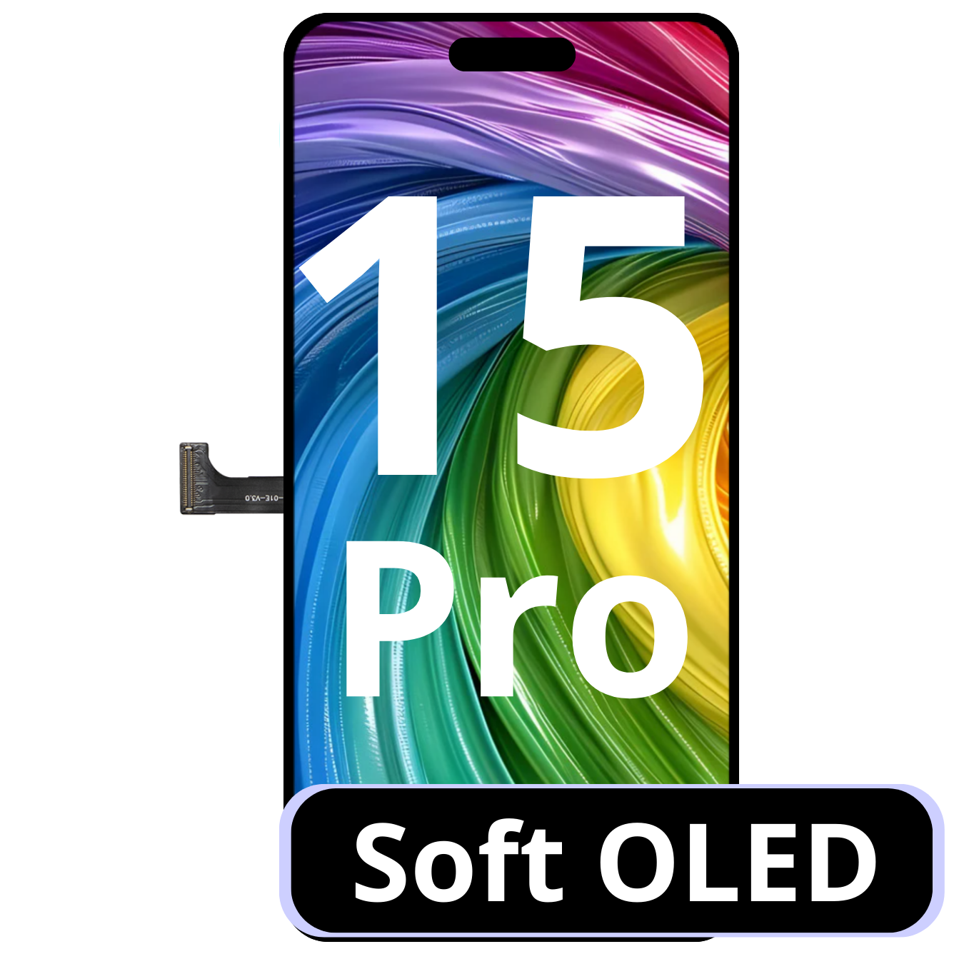 Ecran Display iPhone 15 PRO, Soft Oled, 120hz, Label