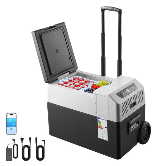 Frigider Auto cu Compresor 30L -22 C, 12V 24V și 230V, Control prin Aplicație, Roți și Mâner