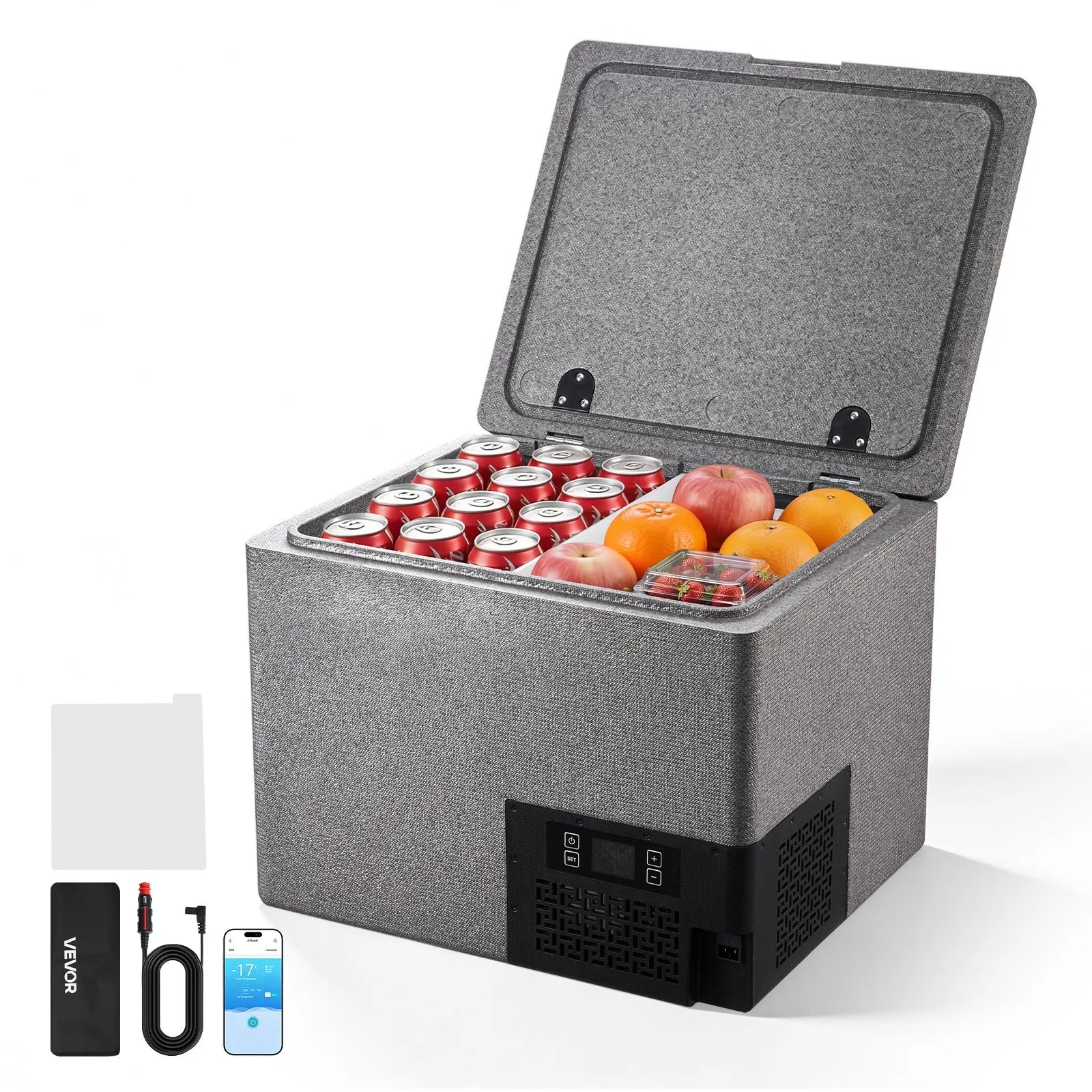 Frigider Auto Portabil cu Compresor 40L 12V 24V - Control prin Aplicatie, Ultra Usor EPP, Congelare -10 C pentru Camping, ATV, Camper, Rulota si