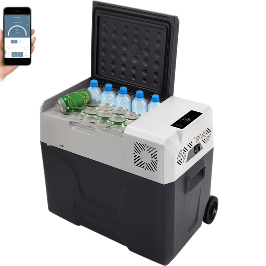 Frigider Auto Portabil cu Compresor 50L 12V 24V 230V - Ladă Frigorifică Auto pentru Camping, ATV, UTV, Rulotă și Camion