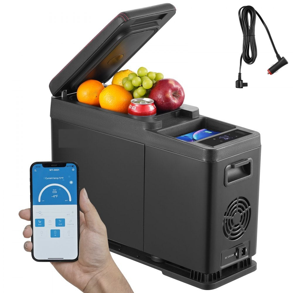 Frigider Auto tip Cotiera Portabil cu Compresor 8L 12V 24V 230V - Congelare -20 C, Control Bluetooth, Zonă Unică