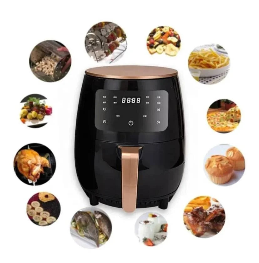 Friteuza cu aer cald fara ulei, Air Fryer 8 functii, Capacitate 6L, digital, 2400W