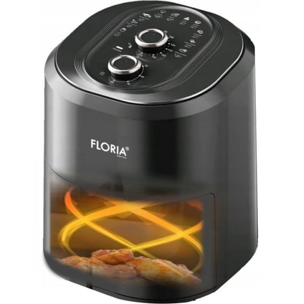 Friteuză cu Aer Cald Floria ZLN8009 6L 1360W - Air Fryer Fără Ulei, Temperatură Reglabilă, Timer