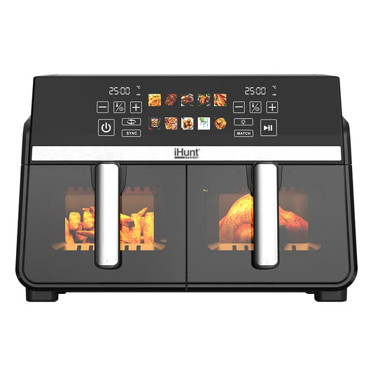 Friteuza cu aer cald iHunt Bro Dual Air Fryer 10L , model 2026, Friteuza Dubla