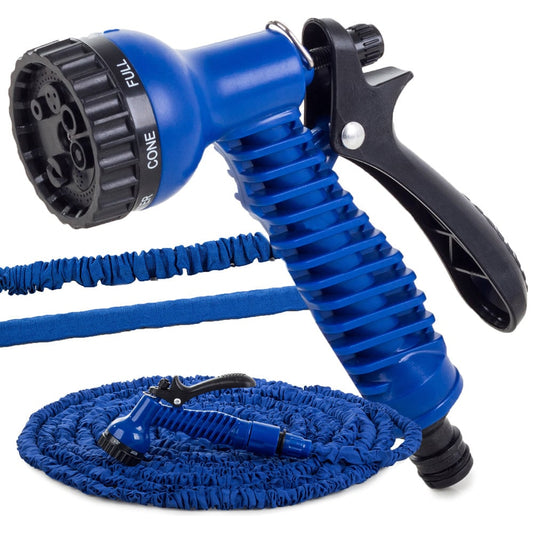 Furtun de gradina 30 metri Auto extensibil, cuplaje extensibile carlig pistol, furtun extensibil, blue