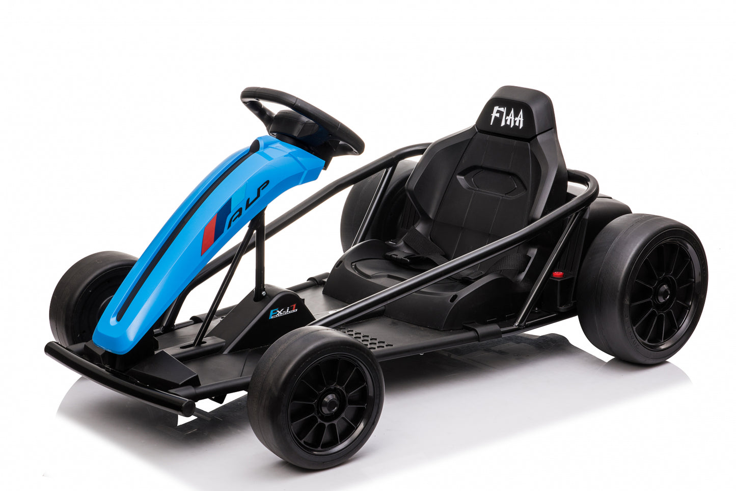 Go Kart Electric pentru Copii 500W 24V cu Functie Drift, Roti EVA Moi, Albastru - Kart Electric Copii 3-11 Ani
