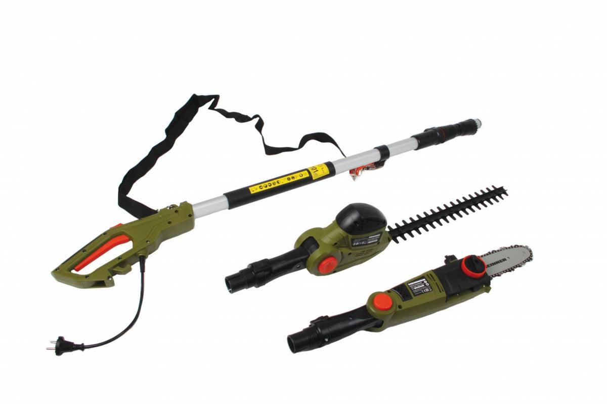 Unealta electrica multifunctionala 2 in 1 pentru gradina Heinner VMT001,drujba motofierastrau 750 W,trimmer gard viu 550 W,maner telescopic 128 - 197