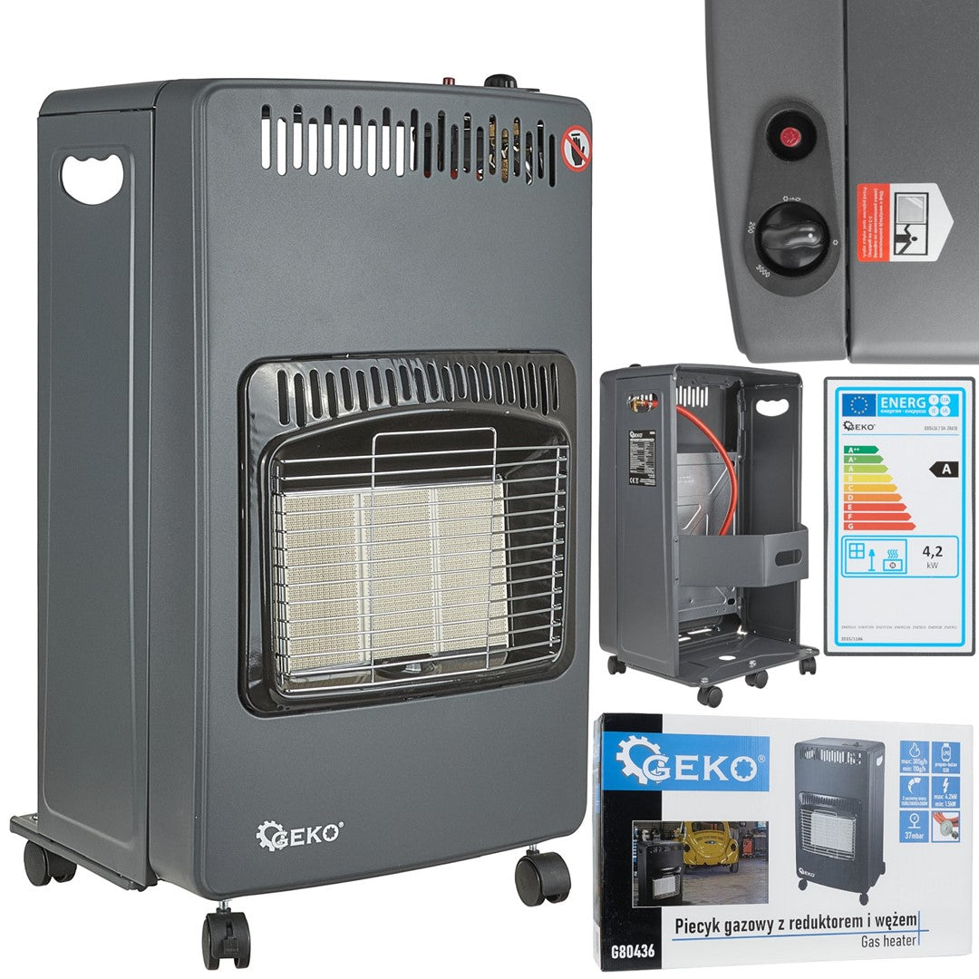 Incalzitor pe gaz de interior 4,2 kW cu reductor și furtun tip 2