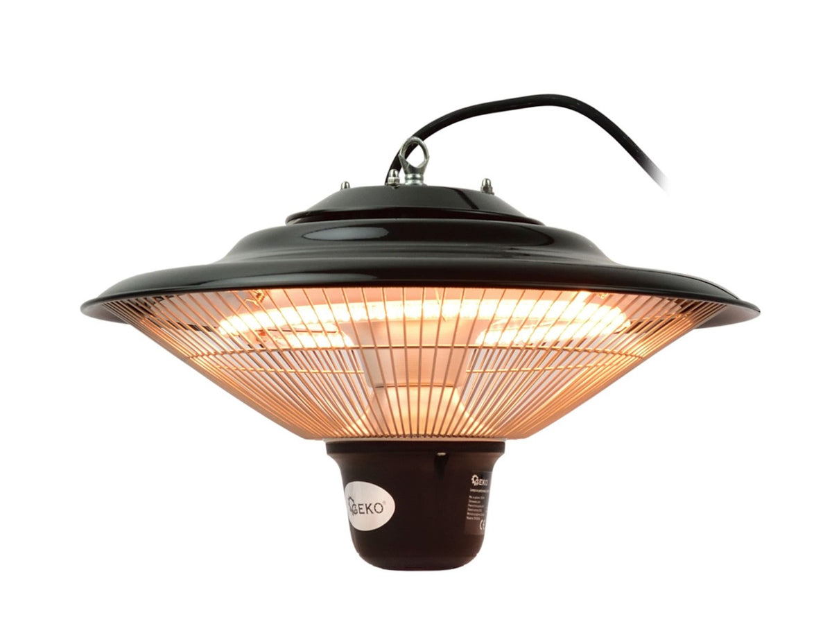 Incalzitor Terasa, Incalzitor cu montare pe tavan 1500W, cu telecomanda, cu intrerupator, IP44, lampa cu halogen