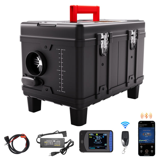 Incalzitor stationar, sirocou 12V, 24V, 220v ,Incalzitor aer pe motorina , 8KW,cu Telecomanda, Bluethoot, In cutie RZR, Maverick, Can Am, Polaris