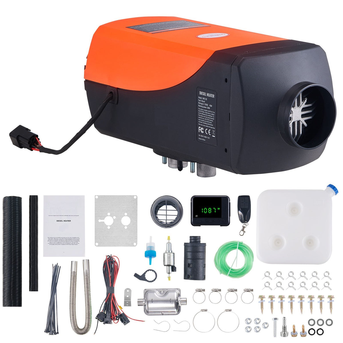 Incalzitor stationar, sirocou 12V 24v ,Incalzitor aer pe motorina , 8KW,cu Telecomanda, HQ