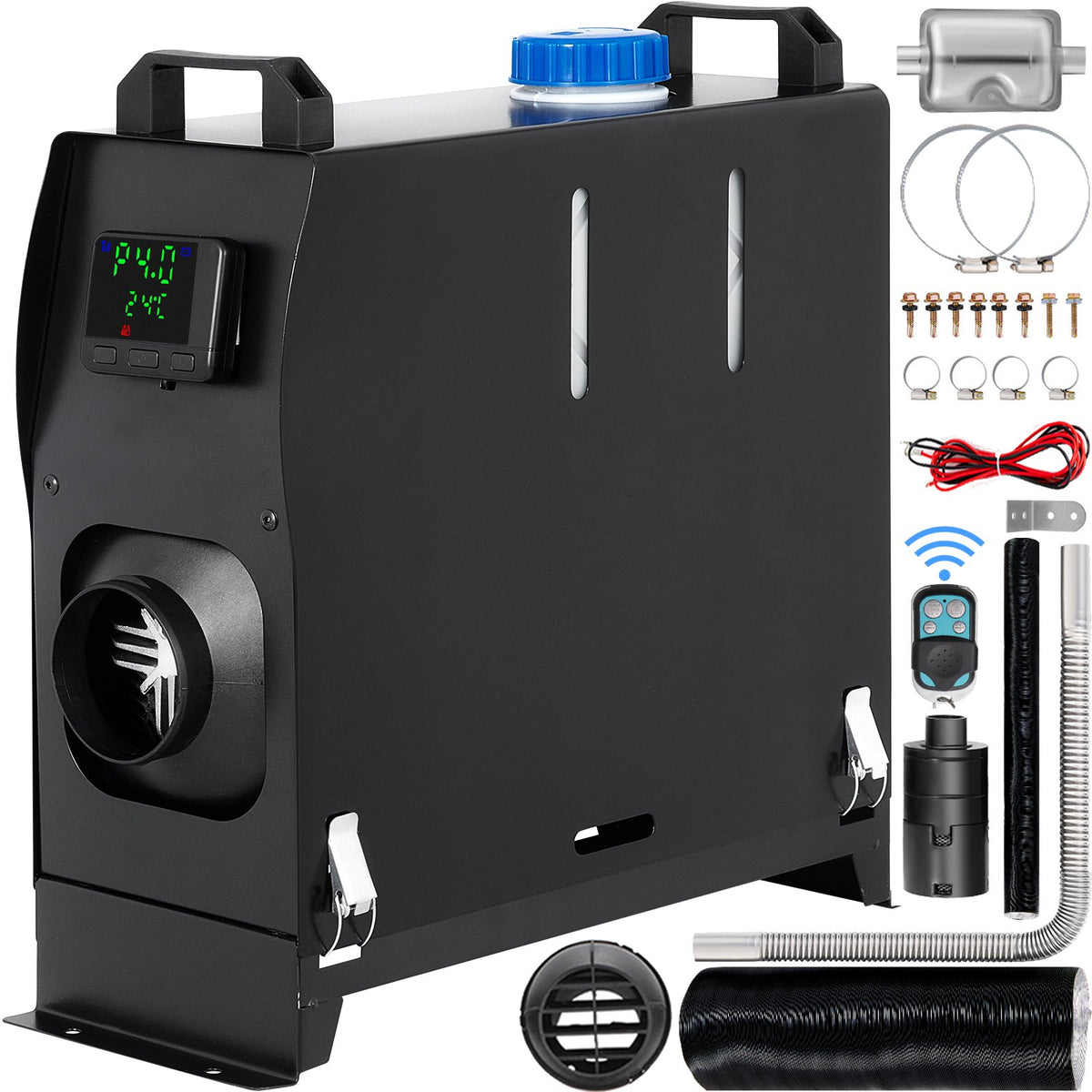 Incalzitor stationar, sirocou 12V, Incalzitor aer pe motorina, 8KW,cu Telecomanda, Negru