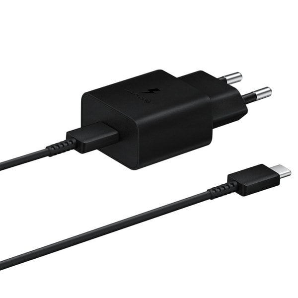 Incarcator retea Samsung USB wall charger Type C 15W PD AFC + USB Type C cable black (EP-T1510XBEGEU)
