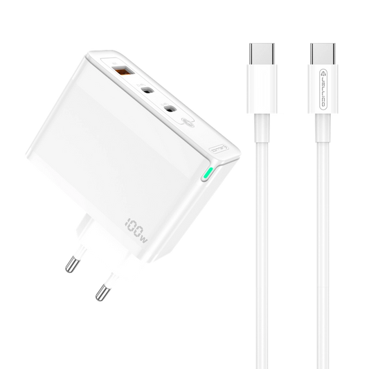 Incarcator cu Cablu Type C 100W, GaN PD 100W,2XUSB C + 1usb Black