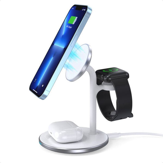 Incarcator Wireless iPhone MagSafe Statie incarcare , Choetech Induction Charger Stand for iPhone, Apple Watch, AirPods ALB