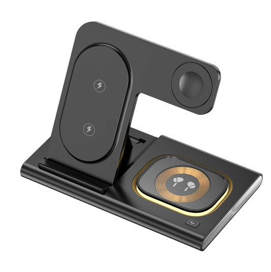 Incarcator Wireless iPhone MagSafe Statie incarcare , 3in1 W12 15W Black