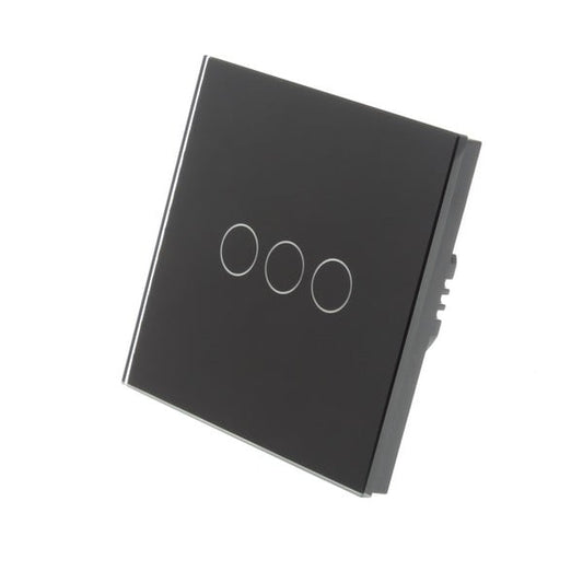 Intrerupator cu touch + Wifi + RF Aplicatie pe telefon 3 Butoane Negru