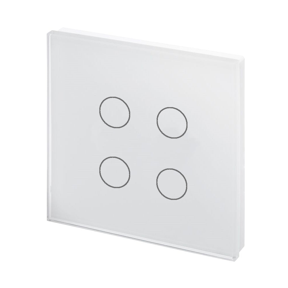 Intrerupator cu touch + Wifi + RF Aplicatie pe telefon 4 Butoane ALB