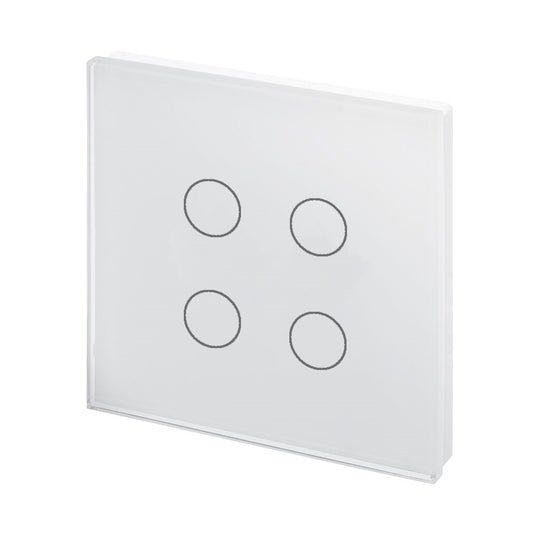 Intrerupator cu touch + Wifi + RF Aplicatie pe telefon 4 Butoane ALB