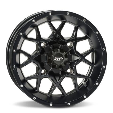 Jante ATV ITP Hurricane 12x7 4x110 ET 5+2 R12 Negru Mat   CF Moto, Honda, Kawasaki