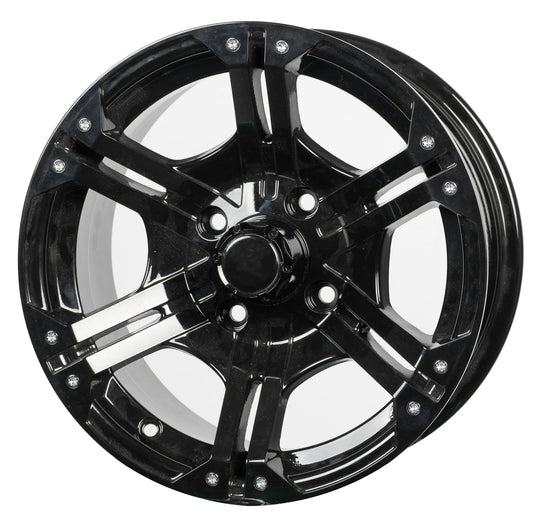 Jante ATV Polaris R12 12x7 4x156 4+3 Neagră Aluminiu