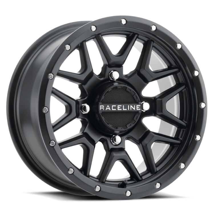 Jante CFMOTO Raceline Krank 14x7 4x110 R14 Offset 5+2 Neagră Simulated Beadlock