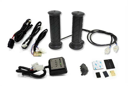 Kit premium Manere manșoane încălzite ATV + încălzire accelerație deget, 4 trepte, ghidon 22 mm