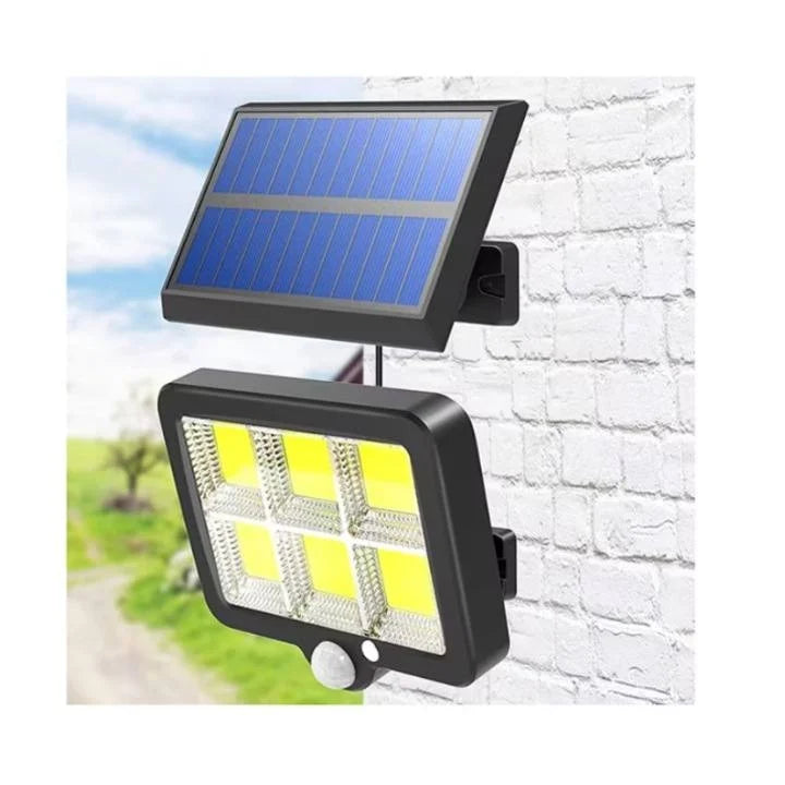 Set 2 lampi solare 30 50w, cu senzori de amurg, miscare si lumina, 3 moduri functionare, telecomanda, Negru, lampa solara