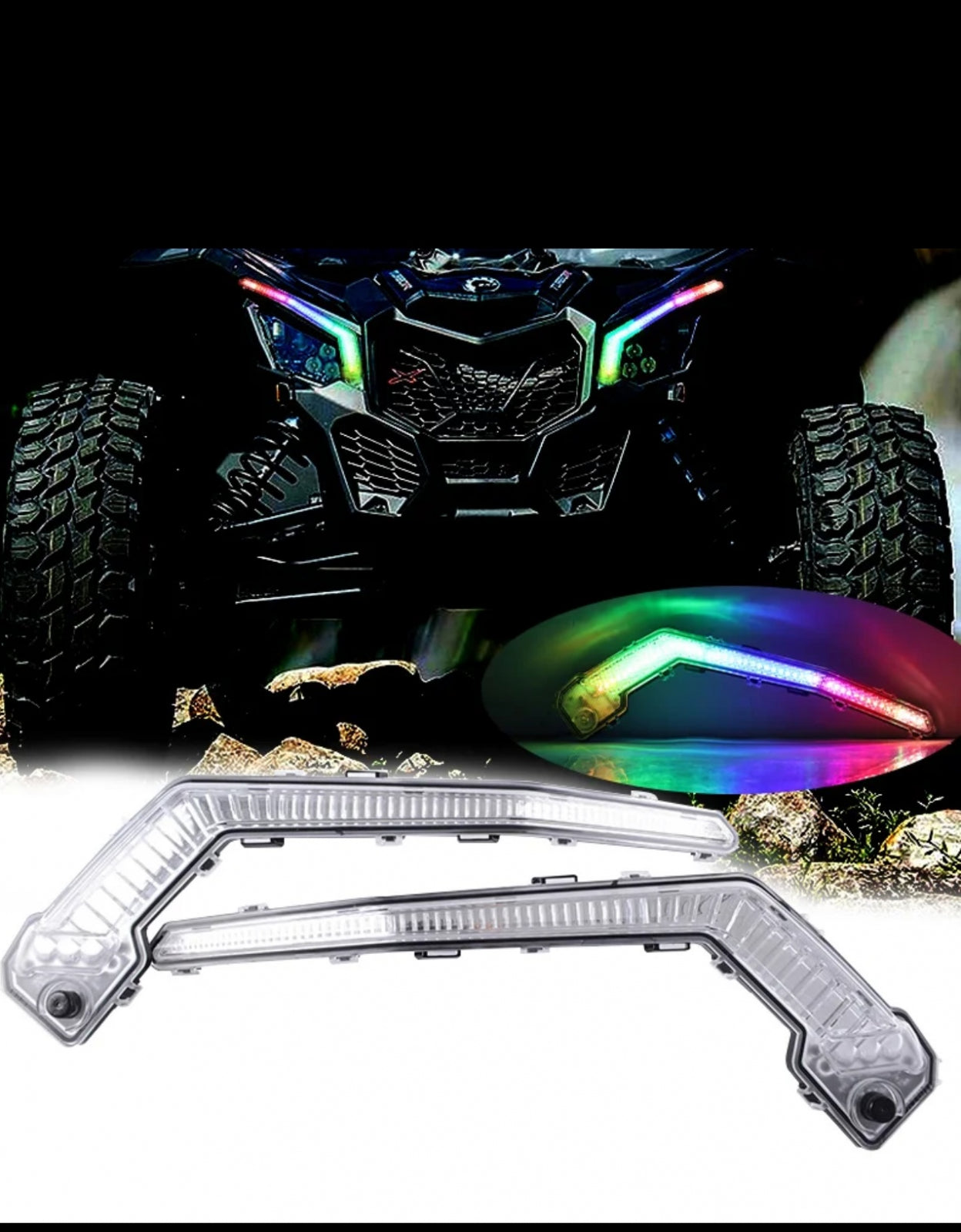 Lumini semnalizari compatibil MAVERICK X3, RGB multicolor pentru Can Am Maverick X3, Canam can-am, Aplicatie telefon