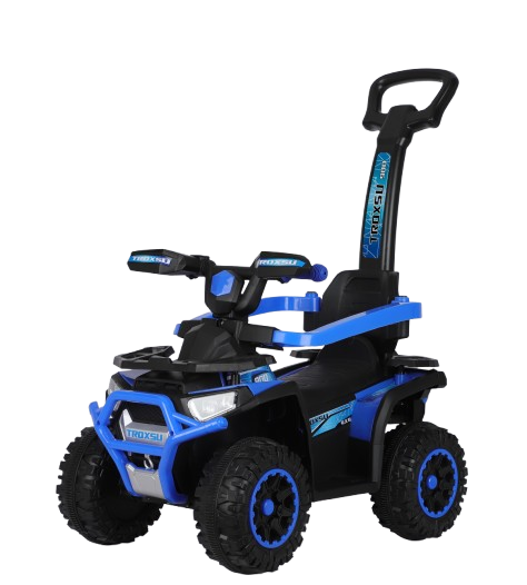 ATV electric copii 4 in 1 6V 35W, telecomanda, roti EVA, scaun piele, albastru