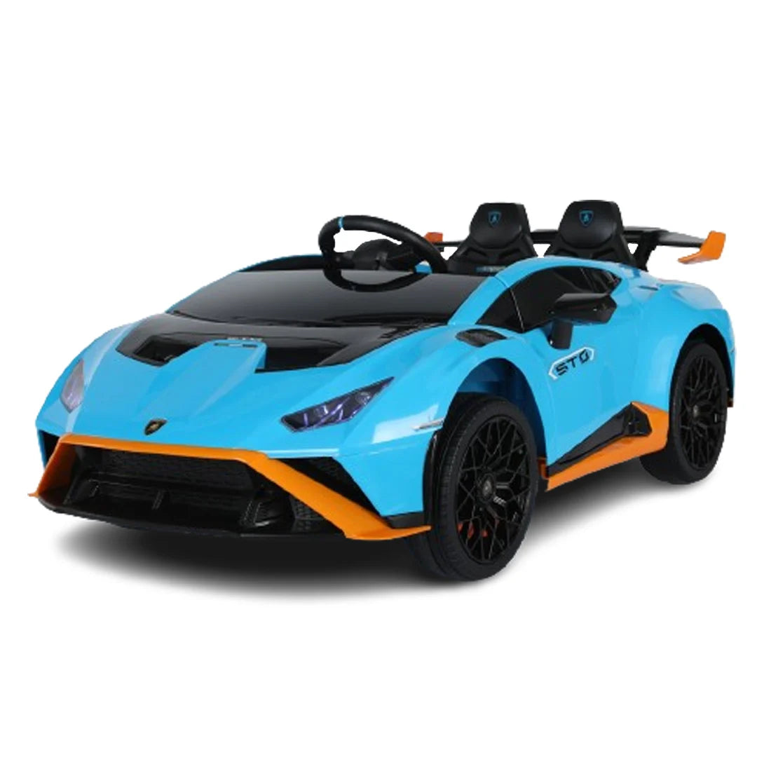 Masina copii Masinuta electrica Lamborghini Huracan STO, cu functie drift, putere 500W, 24V, bluetooth,copii albastra