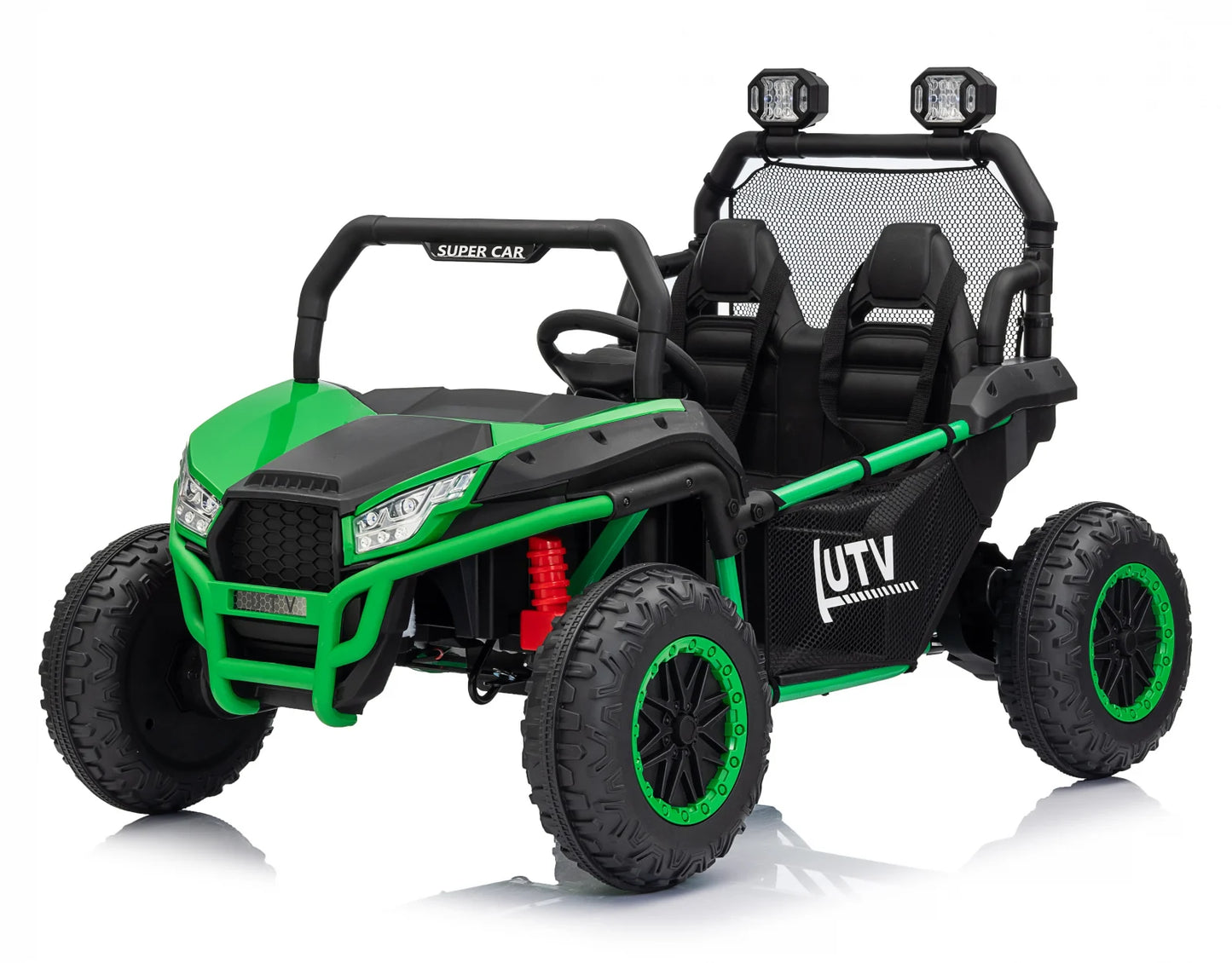 Masina copii UTV electric pentru copii Big Buggy V2, 2 locuri, 800W, 24V 10Ah, premium, Verde, copii