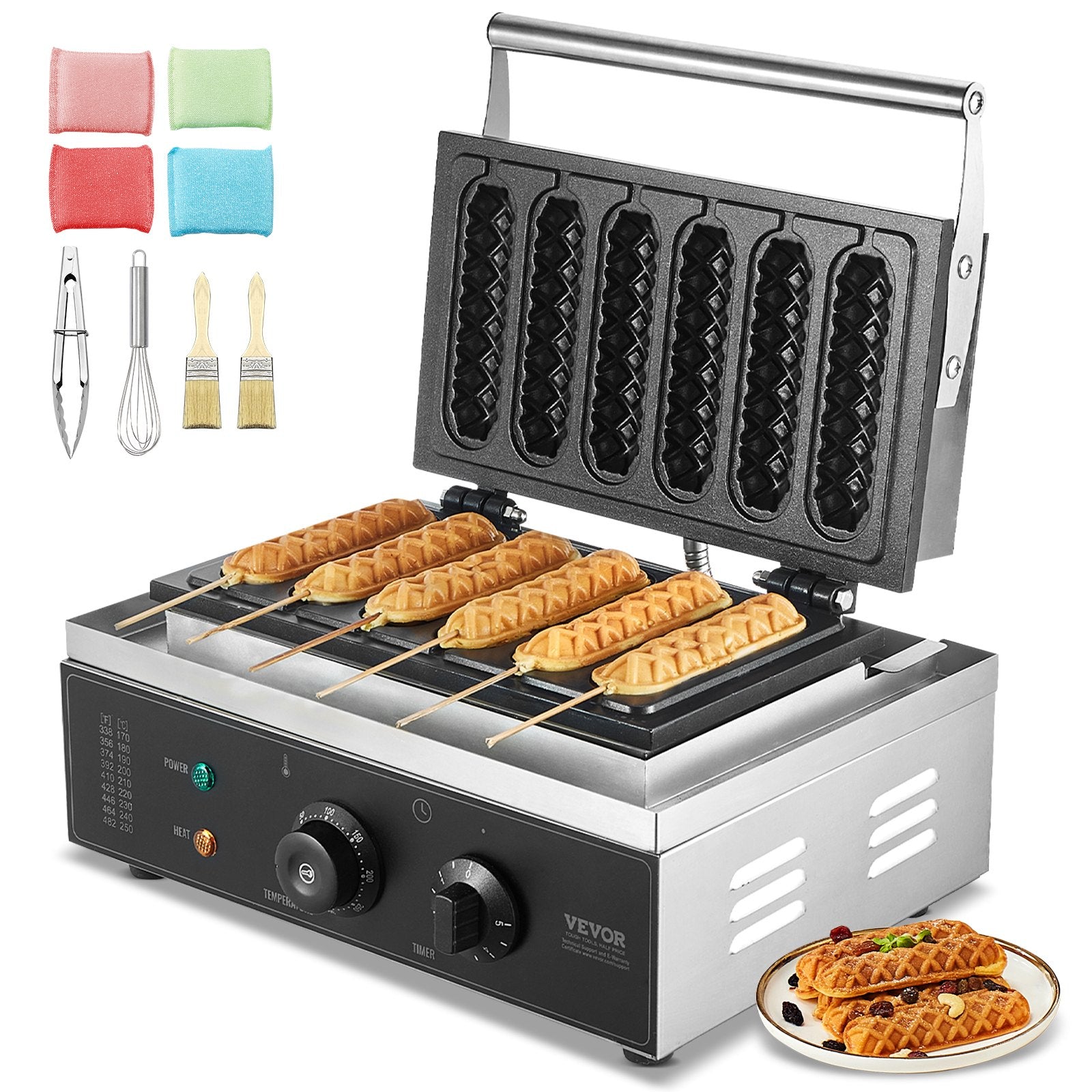 Masina de facut Wafle Waffle tip HotDog, profesionala , horeca, 1500w, vafe