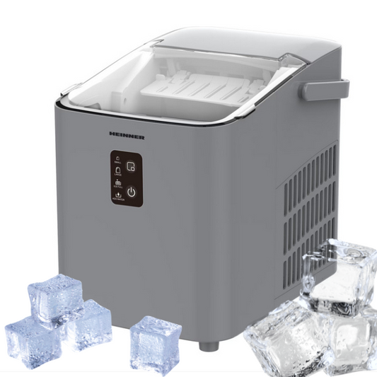 Masina de facut cuburi de gheata Heinner HIM-100SL, Capacitate 12 kg 24h, Capacitate rezervor apa 1 l, 120 W, Argintiu