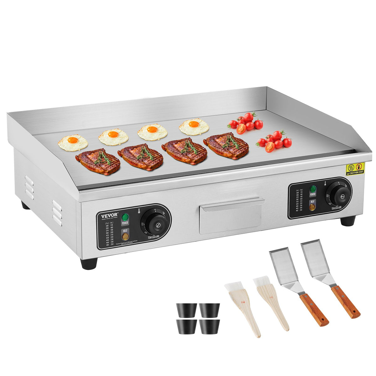 Grătar electric comercial 4000 W grătar plat, 50 C 300 C, 66cm, otel inoxidabil 201, Horeca