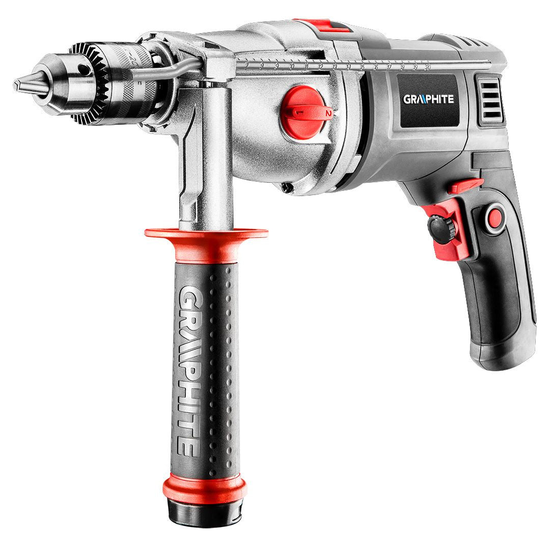 Masina de gaurit cu percutie 1050 W, doua viteze, mandrina cu cheie 13 mm, Ciocan rotopercutor BMC GRAPHITE