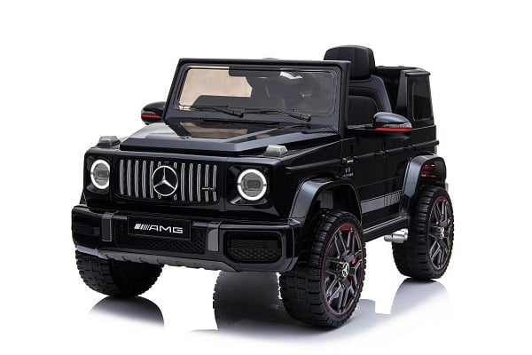 Masinuta electrica copii Mercedes G63 AMG 12V 70W, telecomanda, roti EVA, scaun piele, negru