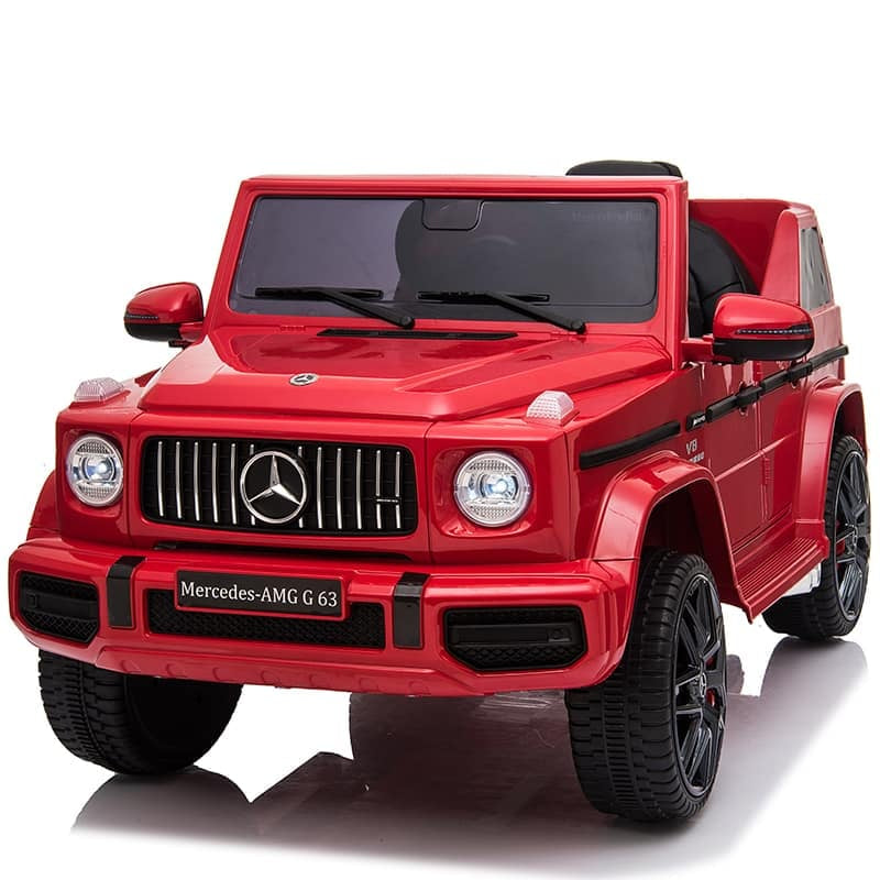 Masinuta Electrica Copii Mercedes G63 AMG Rosie- 70W, 12V, Scaun Tapitat, Roti Moi EVA, Telecomanda, Premium