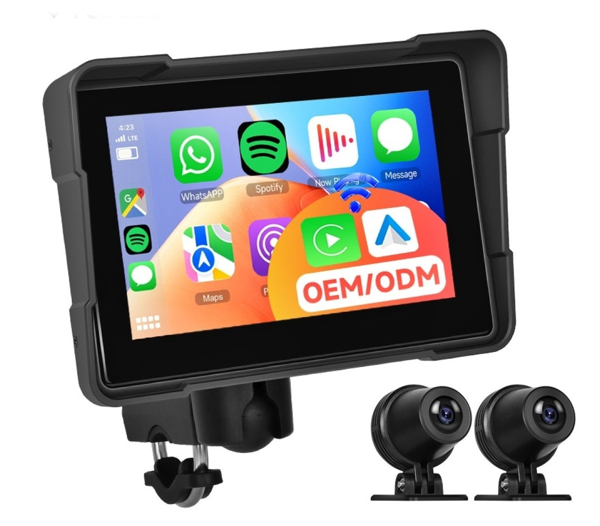 Sistem navigatie cu Carplay pentru ATV, Motociclete, cu 2 camere