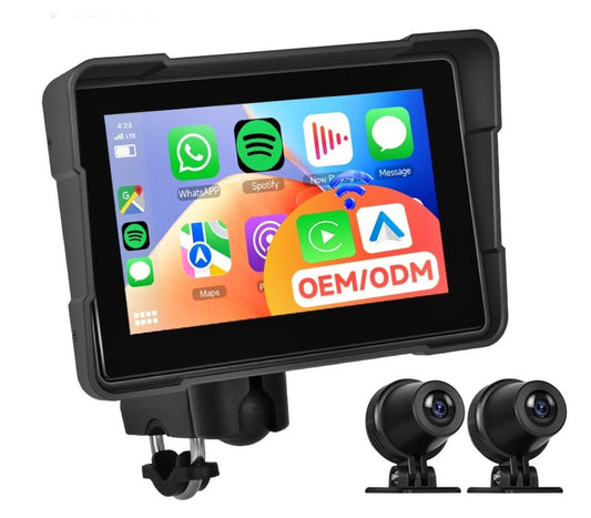 Sistem navigatie cu Carplay pentru ATV, Motociclete, cu 2 camere