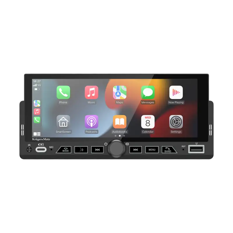 Navigație Auto 1 DIN KrugerMatz KM2017, Ecran 6.9  , Apple CarPlay, Android Auto, Bluetooth 5.1, USB-C PD