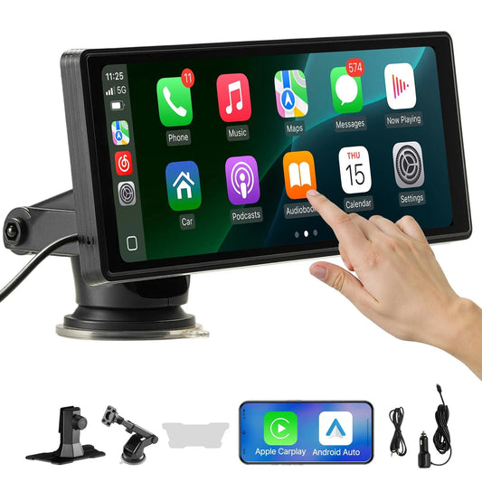 Navigatie Auto Multimedia Android, Apple CarPlay, Bluetooth, Transmitator FM, Negru