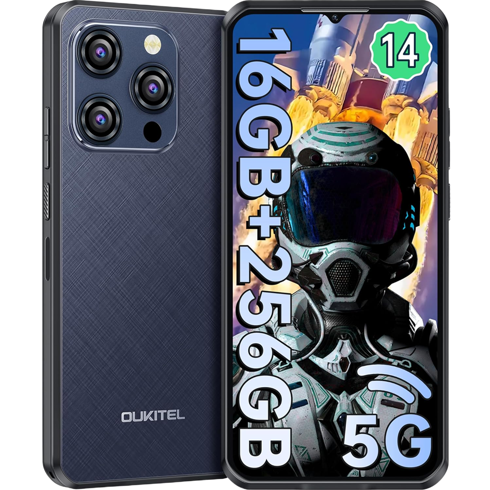 Telefon Oukitel WP52, 5G, 6.6  , 256GB, NFC, Senzor Amprenta, 6500mAh, Telefon rezistent, Blue