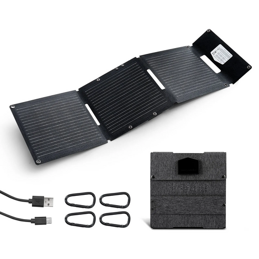 Panou Solar Portabil 30W Pliabil, Incarcator USB Type-C  QC3.0, Eficienta 24%, pentru Camping si Telefon, pescuit