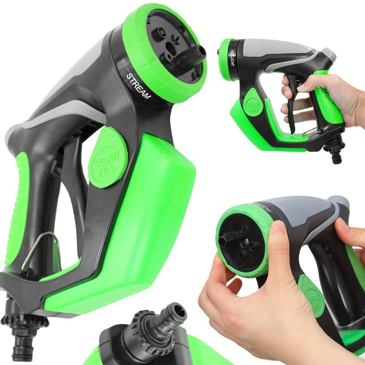 Pistol pentru Spalat Auto cu Rezervor Spuma   Lance Spalare Masina 4 Moduri   Conectare la Furtun 1 2     Foam Gun pentru Auto si Gradina