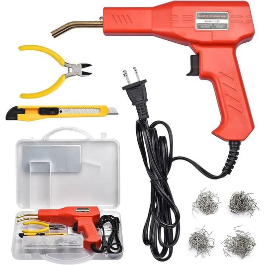 Pistol sudura plastic, lipit sudat plastic, 4 tipuri de capse, Cutie de transport